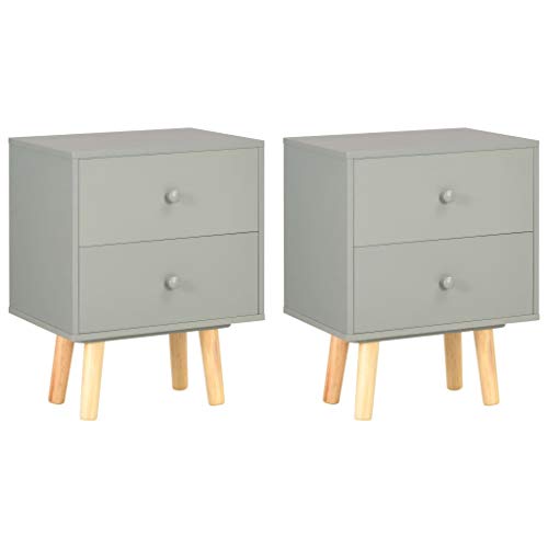 ADWOA Nachttische 2 STK. Grau 40 x 30 x 50 cm Kiefer Massivholz Nachttisch 2er Set Boxspringbett ADWOA Nachttische 2 STK. Grau 40 x 30 x 50 cm Kiefer Massivholz Nachttisch 2er Set Boxspringbett von ADWOA