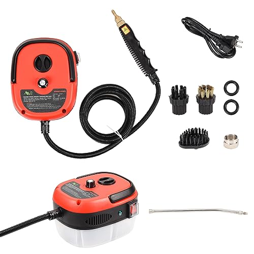 ADWOLT Dampfreiniger,Handgerät Hochdruck Dampfreiniger,2500W 3BAR Handdampfreiniger mit Bürstenköpfen,Geeignet für Küchengeräte und Haushaltsreinigung Rot von ADWOLT