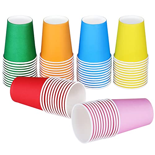 ADXCO 72 Stück Pappbecher 266 ml Partybecher für kalte Getränke, mehrfarbige Trinkbecher für DIY Geburtstag Urlaub Party, 6 Farben von ADXCO