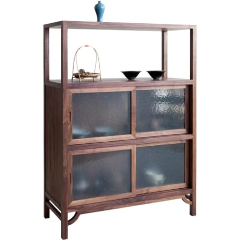ADYHBFGT Küchenschrank Chinesisches Sideboard Aufbewahrungsschrank aus Massivholz Self-Service Küchenschrank Weinschrank mit Glastür Aufbewahrungsschrank (B) von ADYHBFGT