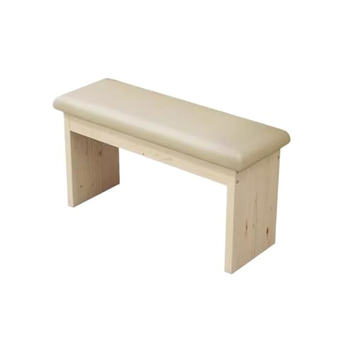 ADYHBFGT Schuhbank Massivholz Niedriger Hocker Haushalt Bett Ende Verbreitert Hocker Mit Kissen Lang Badhocker Leder Kiefer Esszimmerhocker Schuhbank Aufbewahrungsbank von ADYHBFGT