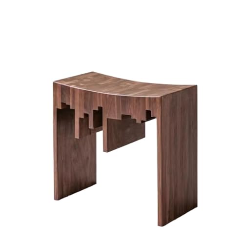 ADYHBFGT Schuhbank Niedriger Hocker Kleiner Hocker Quadratischer Hocker Schwarz Walnuss Log Massivholz Hocker Schuhhocker Aufbewahrungsbank von ADYHBFGT