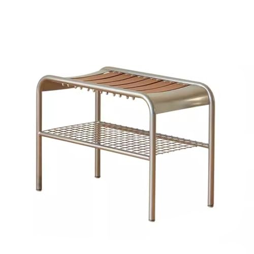 ADYHBFGT Schuhbank Nordic Simple Home Entrance Schuhwechselhocker Retro Metall Veranda Hocker Aufbewahrungsbank von ADYHBFGT