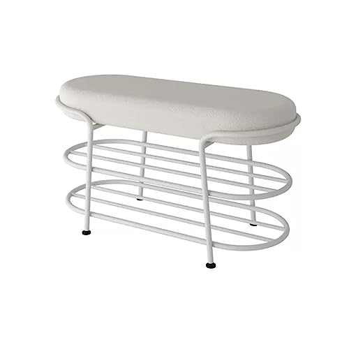 ADYHBFGT Schuhbank Weiche Tasche Hocker zum Wechseln Schuhe mit zwei Schichten Haustür Hocker für Schuhe zum Tragen Sitzbank aus Samt Sitzbank Stauraum (S) von ADYHBFGT