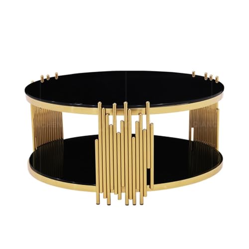 Runde Beistelltisch Schlafzimmer Nordic Simple Kaffeetisch Wohnzimmer Kleine Wohnung Rund Rund Couchtisch Aus gehärtetem Glas Heimtisch Couchtisch für Schlafzimmer von ADYHBFGT