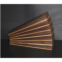 Designer Messerblock Aus Walnuss Und Buche - Handgefertigt, Geölt, Gewachst Messerhalter Für Küchenmesser Steakmesser von ADlasertech