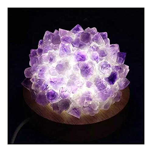 ADovz Natürlicher lila Amethyst-Quarz-Rohstein-Kristalllampe 8CM 1pc JIZTGEDM von ADovz