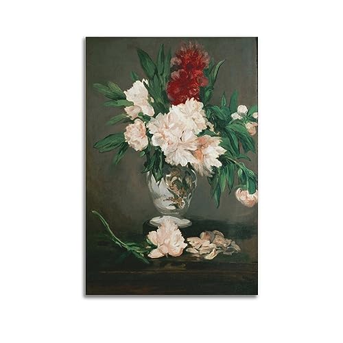 ADovz Pfingstrosen in Vase Stillleben Poster von Edouard Manet Leinwand Wandkunstdrucke Geschenke Foto Bild Gemälde Raumdekoration Heimdekoration 40 x 60 cm von ADovz