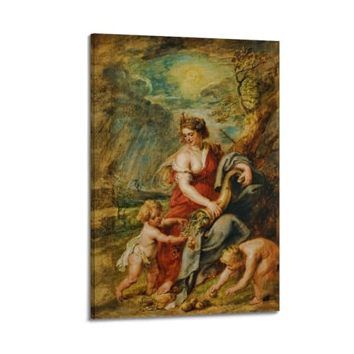 ADovz Poster Göttin Abundantia mit Füllhorn von Peter Paul Rubens, Kunst, Leinwand, Gemälde, Dekor, Wanddruck, Fotogeschenke, Heimdekoration, moderne Dekoration, 30 x 45 cm von ADovz