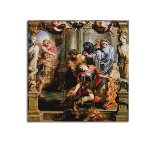 Poster "Der Tod von Achilles" von Peter Paul Rubens, Bilddruck, Wandkunst, Gemälde, Leinwand, Kunstwerke, Geschenkidee, ästhetisch, 70 x 70 cm von ADovz