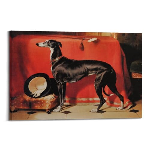 Poster von Edwin Landseer, Motiv "A Favourite Greyhound of Prince Albert", Wandkunst, Leinwandbild, Wohnzimmer, Dekoration, 60 x 90 cm von ADovz