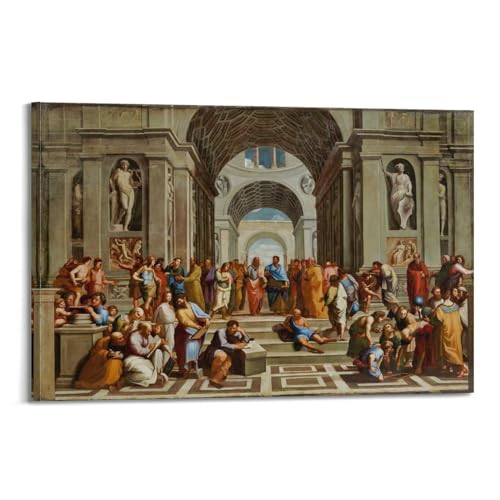 Raphael-Poster der Schule von Athen, 17. Jahrhundert, Fotokunst, Gemälde, Leinwand, Heimdekoration, Schlafzimmer, moderne Dekorationen, Geschenke, 30 x 45 cm von ADovz