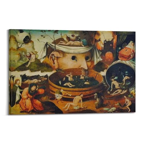 Tondal's Vision Poster von Hieronymus Bosch, Bilddruck, Leinwand, Wandfarbe, Kunstdekoration, moderne Heimkunstwerke, Geschenkidee, 60 x 90 cm von ADovz