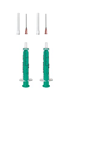 Set: 1, 2 oder 3 St. Spritzen 2ml Laborspritzen Liquidspritze Hobbyspritze mit stumpfer Nadel/Kanüle für E-Liquid Aroma Hobby und Heimwerk (Set 2x 2ml) von AE-GLAS