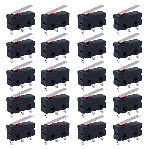 AEDIKO 20pcs Micro Limit Switchs 3Pin Normally Open Close Limit Switchs AC 250V 5A SPDT 1NO 1NC Snap Action von AEDIKO