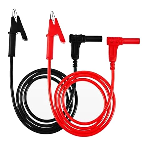 AEDIKO 2pcs Multimeter Test Leads Banana Plug Right Angle to Alligator Clips Soft Test Cable Wires for Electrical Testing 3.3ft / 1m von AEDIKO