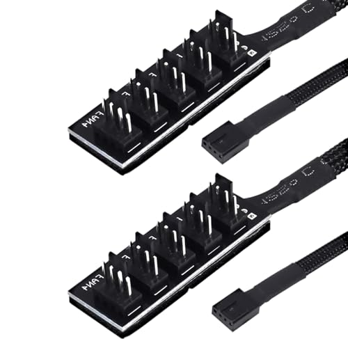 AEDIKO 2pcs PWM Fan Splitter Extension Cable 1 to 5 Computer Fan Splitter Cable Compatible with 3 & 4 Pin PC Cooling Fans AEDIKO 2pcs PWM Fan Splitter Extension Cable 1 to 5 Computer Fan Splitter Cable Compatible with 3 & 4 Pin PC Cooling Fans von AEDIKO