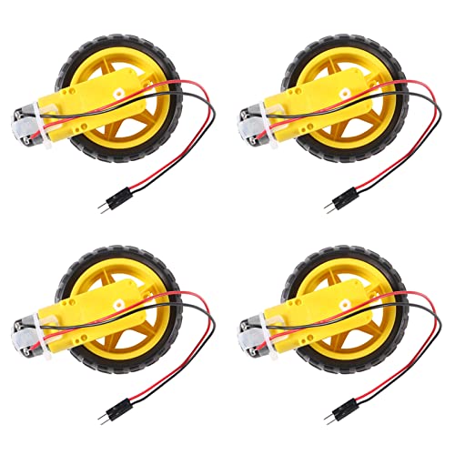 AEDIKO 4 Sets TT Motor DC 3-6V Gearbox Motor Dual Shaft 200RPM Ratio 1:48 with Tire Wheel Kit for Arduino DIY Smart Car Robot AEDIKO 4 Sets TT Motor DC 3-6V Gearbox Motor Dual Shaft 200RPM Ratio 1:48 with Tire Wheel Kit for Arduino DIY Smart Car Robot von AEDIKO