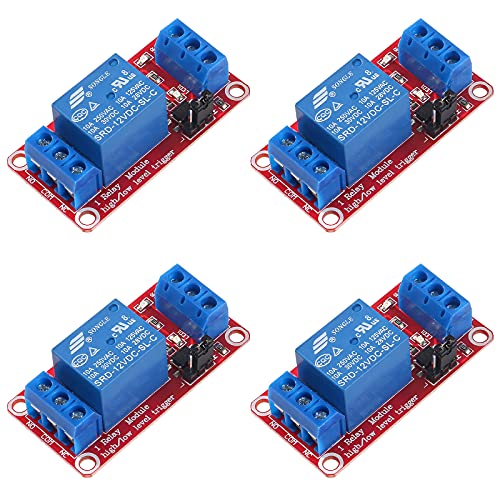 AEDIKO 4pcs Relay Module DC 12V Relay Board 1 Channel with Optocoupler Isolation Support High or Low Level Trigger AEDIKO 4pcs Relay Module DC 12V Relay Board 1 Channel with Optocoupler Isolation Support High or Low Level Trigger von AEDIKO