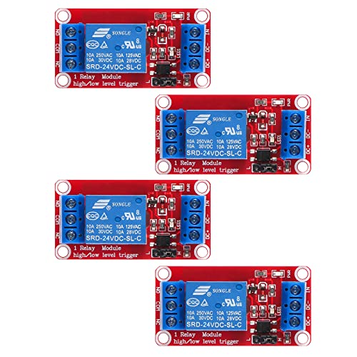 AEDIKO 4pcs Relay Module DC 24V Relay Board 1 Channel with Optocoupler Isolation Support High or Low Level Trigger AEDIKO 4pcs Relay Module DC 24V Relay Board 1 Channel with Optocoupler Isolation Support High or Low Level Trigger von AEDIKO