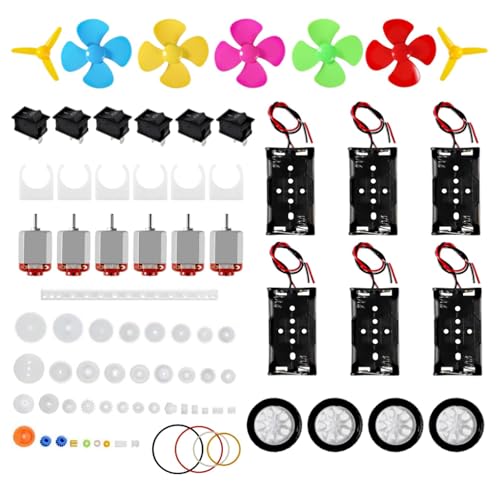 AEDIKO 6 Sets DC Motors Kit Mini Electric Hobby Motor 3V -12V 25000RPM with Plastic Gears 2X AA Battery Holder Boat Rocker Switch Shaft Propeller for DIY Science Projects AEDIKO 6 Sets DC Motors Kit Mini Electric Hobby Motor 3V -12V 25000RPM with Plastic Gears 2X AA Battery Holder Boat Rocker Switch Shaft Propeller for DIY Science Projects von AEDIKO