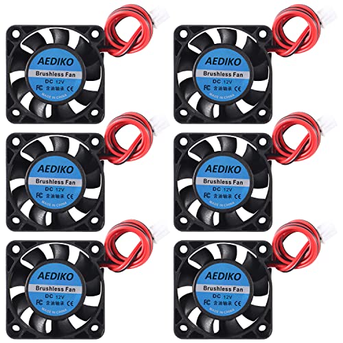 AEDIKO 6pcs 4010 Fan 40x40x10mm Mini Brushless Fan 3D Printer Cooling Fan with 2 Pin Terminal for 3D Printer, DVR and Other Small Appliances Series Repair (12V) von AEDIKO