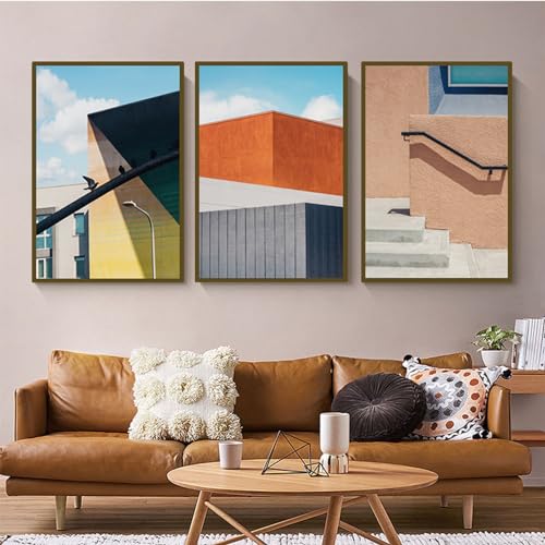 3er Modern die Architektur Poster Set,Kunst Bilder Poster für Wohnzimmer Wandkunst Leinwand Poster,Home Hintergrund Wanddekoration Poster,ohne Rahmen (60X90CM) von AEEYDDWE