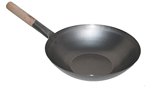 AAF Nommel ® Wok ca. 33 cm Durchmesser flacher Boden für Gas, Gastronomie, Wokpfanne von AAF Nommel