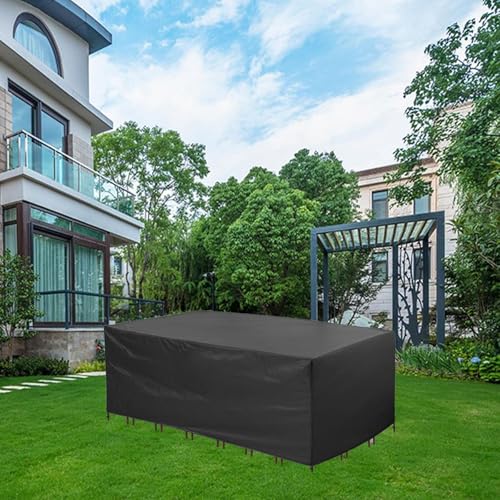AEFOUU 250x115x74cm Abdeckung Gartenmöbel wasserdichte Winterfest Schutzhülle Gartenmöbel 420D Oxford Anti-UV Abdeckplane für Gartentische Terrassenmöbel Regenschutz und Staubfest Abdeckhaube von AEFOUU