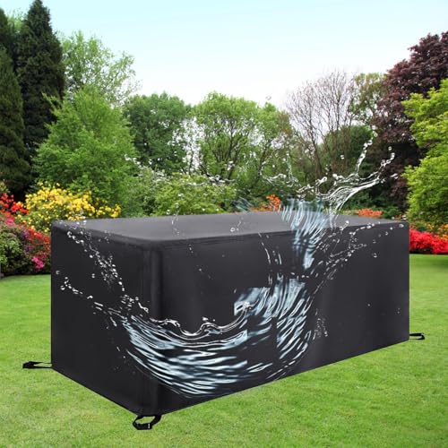 AEFOUU Gartentisch Abdeckung Wasserdicht 250x140x60cm/LxWxH Abdeckplane Gartenmöbel, Oxford Gewebe Plane für Gartenmöbel, Gartenlounge Abdeckung Winterfest Gartentisch Schutzhülle Loungemöbel von AEFOUU