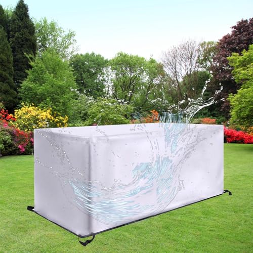 AEFOUU Gartentisch Abdeckung Wasserdicht 260x140x80cm/LxWxH Abdeckplane Gartenmöbel, Oxford Gewebe Plane für Gartenmöbel, Gartenlounge Abdeckung Winterfest Gartentisch Schutzhülle Loungemöbel von AEFOUU