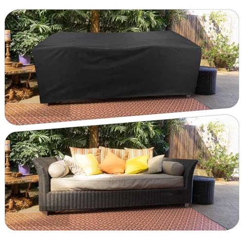 Schutzhülle Gartenmöbel Wasserdicht 190x130x70cm Abdeckplane Gartentisch Gartenmöbel Abdeckung Winterfest Oxford Gewebe Gartentisch Plane Schutzhülle Loungemöbel Anti-UV von AEFOUU