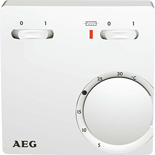 AEG Temperatur-Regler RT 602 SN SZ, 2-Punkt, Aufputz, Temperatureinstellung von 5-30 °C, Reinweiß, 223299 von AEG