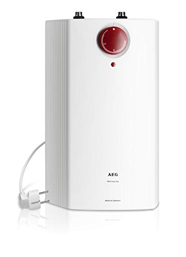 AEG druckloser Kleinspeicher HUZ 5 Öko DropStop, Untertischboiler 5 Liter Niederdruck, mit ThermoStop, stufenlose Temperaturwahl von 35-85 °C, steckerfertig, 2 kW, 222167 von AEG