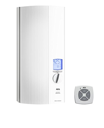 AEG vollelektronischer Durchlauferhitzer DDLE ÖKO TD 18 kW, LC-Display, ECO-Funktion, Regendusche, Festanschluss 400V, VDE geprüft, 222396 von AEG