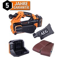 AEG - 18V Akku-Bandschleifer BHBS18-75BL Set Brushless Schleifmaschine Schleifer 1x Starter Set 4,0 Ah Akku + Ladegerät von AEG