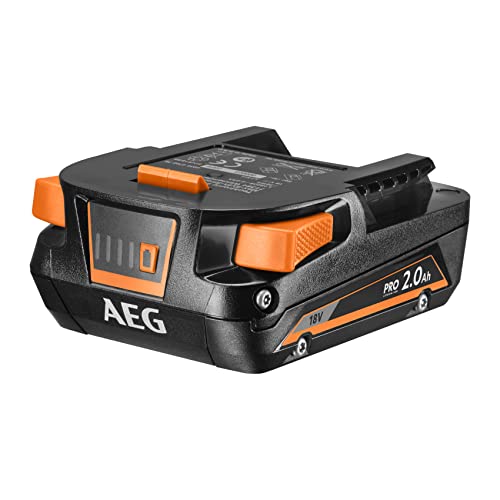 AEG 18 V PRO18V 2,0 Ah Lithium+ Akku L1820S (Kompatibel mit allen AEG PRO 18 V Geräten, Akku-Ladestandsanzeige, Akku-Technologie: Temperaturüberwachung, Überlastschutz, Einzelzellenüberwachung ) von AEG