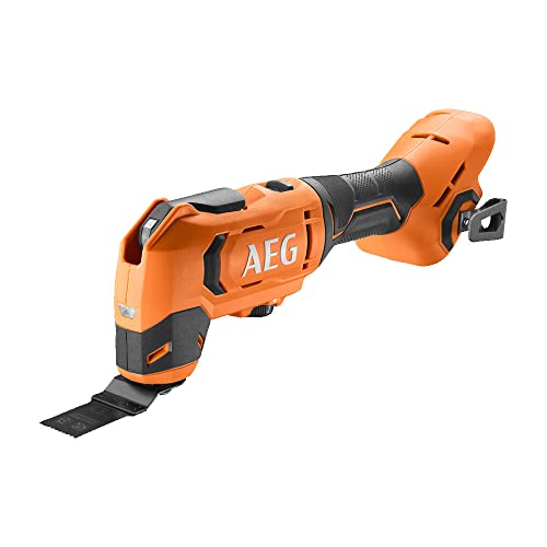AEG 18 V PRO18V Akku-Multitool BMT18-0(Oszilationswinkel 3,6°, Schwingzahl 0-20.000 min-1, variable Geschwindigkeitsregulierung, werkzeugloser Klingenwechsel, LED, ohne Akku&Ladegerät), Schwarz/Orange von AEG