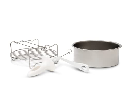 AEG AAFEK1 Erweiterungsset für Heißluftfritteuse AF6 (Mehrzweckform,Grillrost,Gemüsespiralschneider,Zubehör-Set,vielseitig einsetzbar,verschiedene Gerichte,leicht zu reinigen,edelstahl),900 923 502 von AEG