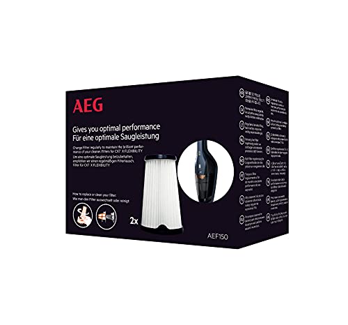 AEG AEF150 Filterset für CX7-2 (Doppelpack, Innenfilter, Staubsauger Filter, optimale Saugleistung und Filtrationsleistung, regelmäßiger Filtertausch, einfache Reinigung und Austausch, schwarz/weiß) AEG AEF150 Filterset für CX7-2 (Doppelpack, Innenfilter, Staubsauger Filter, optimale Saugleistung und Filtrationsleistung, regelmäßiger Filtertausch, einfache Reinigung und Austausch, schwarz/weiß) von AEG