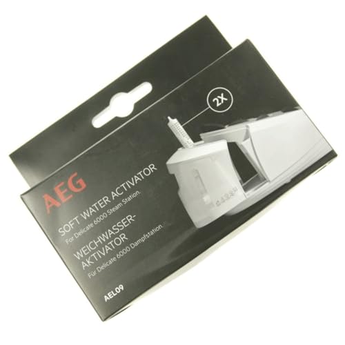 AEG AEL09 Anti-Kalk-Patronen für Dampfstation ST6-1-4LG, ST6-1-6D(Weichwasser-Aktivator, Vorbeugung von Verkalkung, hocheffiziente Filtration, Zubehör Dampfstation, einfache Handhabung, 2 Stück, weiß) von AEG