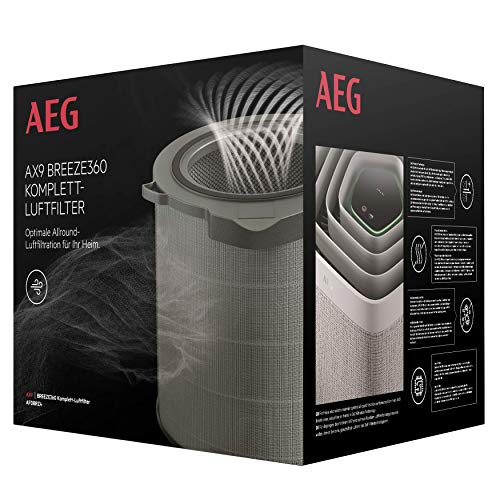 AEG AFDBRZ4 Filter BREEZE360 (Passend für AX91-404DG Luftreiniger, beseitigt 99,9% der Bakterien, effizient gegen Gerüche, reine Luft, optimale Filtration, lange Lebensdauer, grau) von AEG