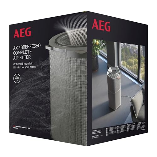 AEG AFDBRZ6 Filter BREEZE360 (Passend für AX91-604DG/AX91-604GY Luftreiniger, beseitigt 99,9% der Bakterien, effektiv gegen Gerüche, reine Luft, optimale Filtration, lange Lebensdauer, grau) von AEG