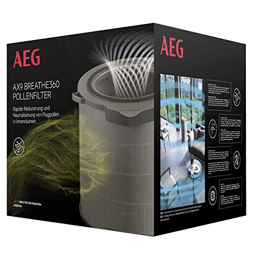 AEG AFDBTH4 Filter BREATHE360 (Passend für AX91-404DG Luftreiniger, reduziert 99% der Pollen, beseitigt 99,9% der Bakterien, reine Luft, optimale Filtration, lange Lebensdauer, grau) von AEG