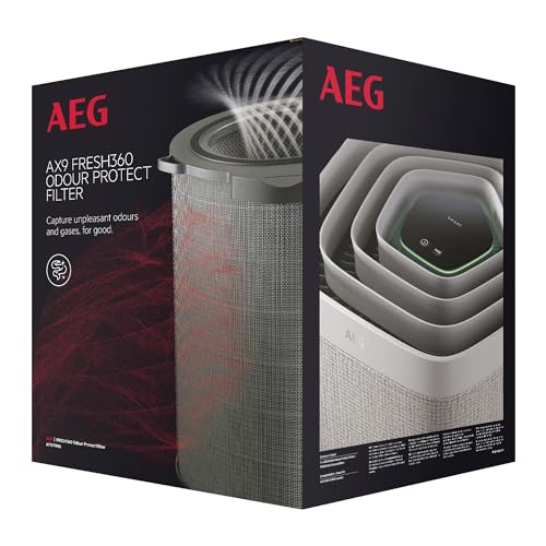 AEG AFDFRH6 Filter FRESH360 (Passend für AX91-604DG/AX91-604GY Luftreiniger, effizient gegen unangenehme Gerüche, beseitigt 99,9% der Bakterien, optimale Filtration, lange Lebensdauer, grau) von AEG