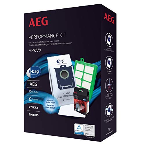 AEG APKVX s-Bag Vorteil-Set: 4X GR 201S Plus s-Filter AEF 12, Motorfilter AEF 54, s-Fresh Duft, Passend u.a. für APF 61, VX 6-2, FC 8371 schwarz von AEG