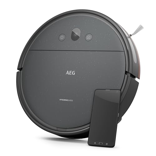AEG AR61UW1DG Staubsaugerroboter, Gyroskop + Kamera, Lithium-Akku 14,4 V, Laufzeit 120 min, Wassertank 0,25 l, iOS/Android-App, 2 motorisierte Bürsten, Ladestation, Mops, Grau AEG AR61UW1DG Staubsaugerroboter, Gyroskop + Kamera, Lithium-Akku 14,4 V, Laufzeit 120 min, Wassertank 0,25 l, iOS/Android-App, 2 motorisierte Bürsten, Ladestation, Mops, Grau von AEG