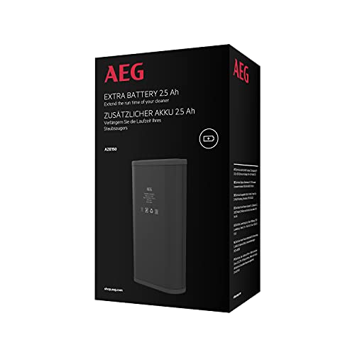 AEG AZE150 Ersatz-Akku für AEG 8000 Akku-Staubsauger (Reserve-Akku, lange Laufzeit, schnelles Wechseln, 2,5 Ah Kapazität, starke Leistung, schwarz) von AEG