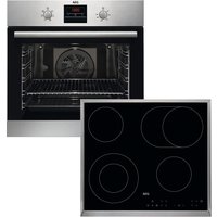 AEG Backofen-Set "BES33101ZM", mit Teleskopauszug nachrüstbar, Wasserdampfreinigung des Backofens, Grill, Keramikkochfeld mit Touch von AEG