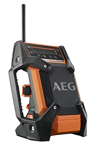 AEG Baustellenradio mit DAB+ FM, 18 V, für Netz- oder Akkubetrieb, robustes Gehäuse, ohne Akku – BR1218C-0 von AEG